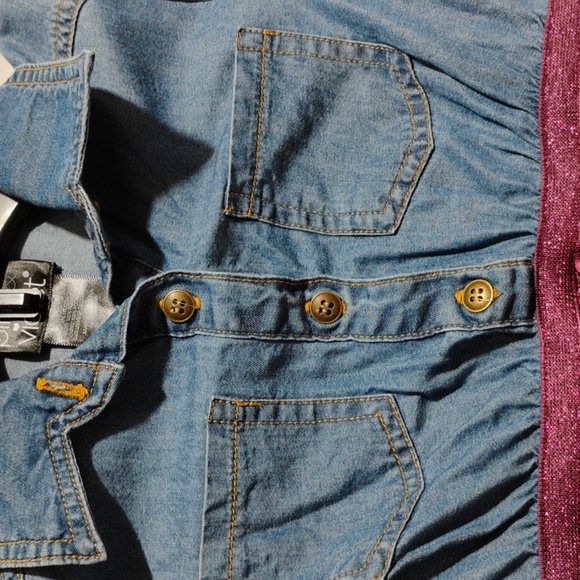 SALE! Pink & Violet Denim Top Dress Sz.3T Like New Worn 1X (A-76) - Picture 5 of 10
